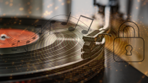 Record Player with music playing